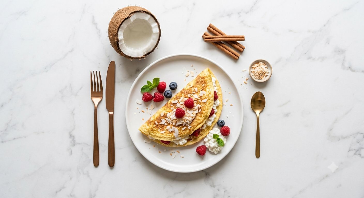 Coconut Cream Cottage Cheese Omelette