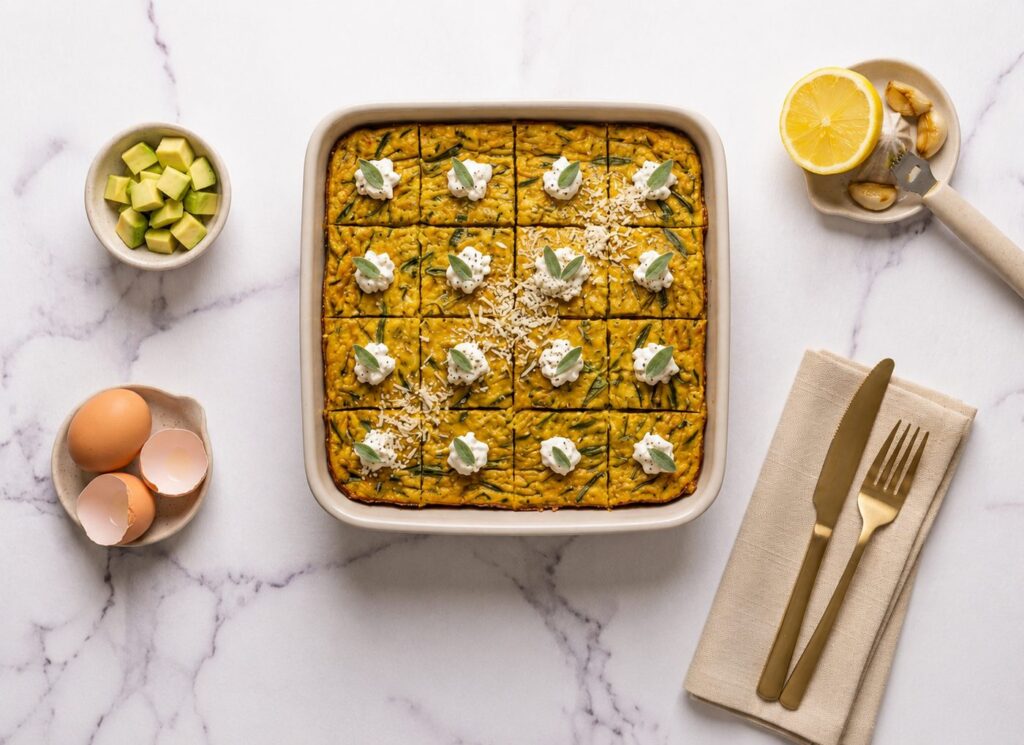 Savoury pumpkin and cottage cheese bake